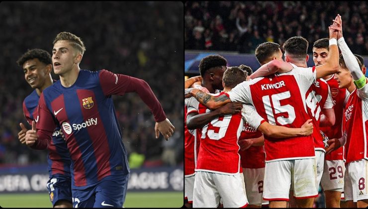 Barcelona ve Arsenal, UEFA Şampiyonlar Ligi'nde çeyrek finale çıktı