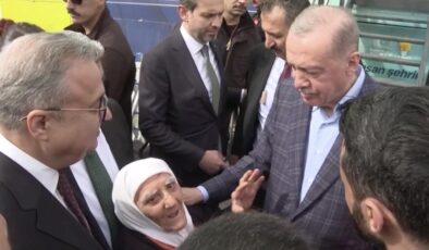 Cumhurbaşkanı Erdoğan, Diyarbakır'da yaşlı teyze ile sohbet etti