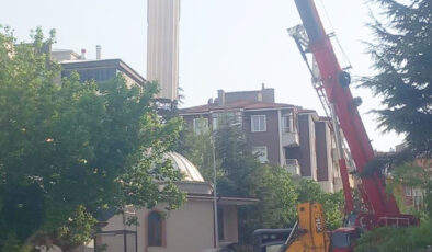 Minare yıkım çalışması tamamlandı